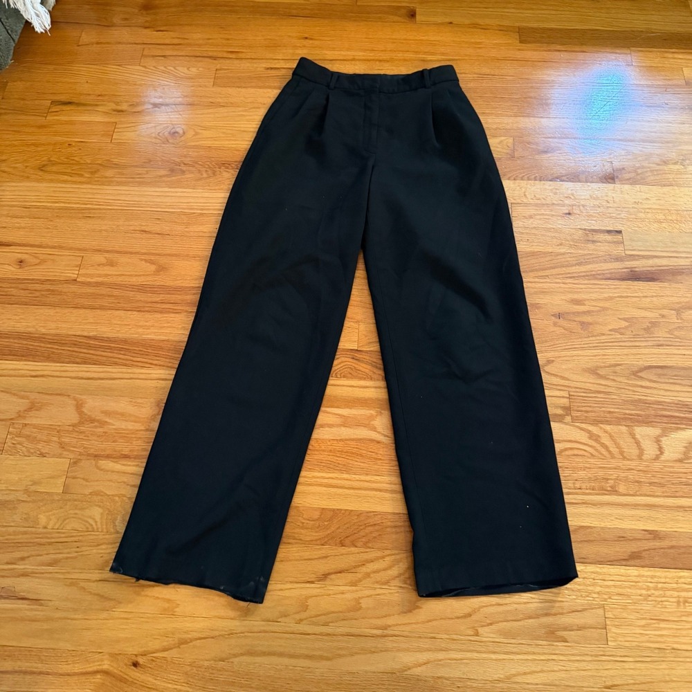 Babaton Wide Leg Dress Pants Size 6 Black High Waisted Trouser Workwear